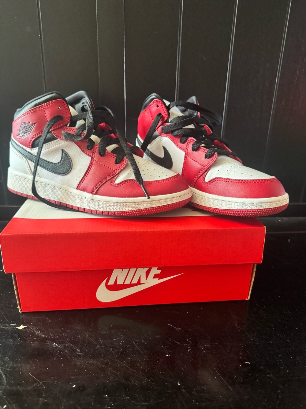 Nike Red White Black High-Top Sneakers